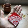 Hand-Painted Mandala Pattern Wooden Keychain