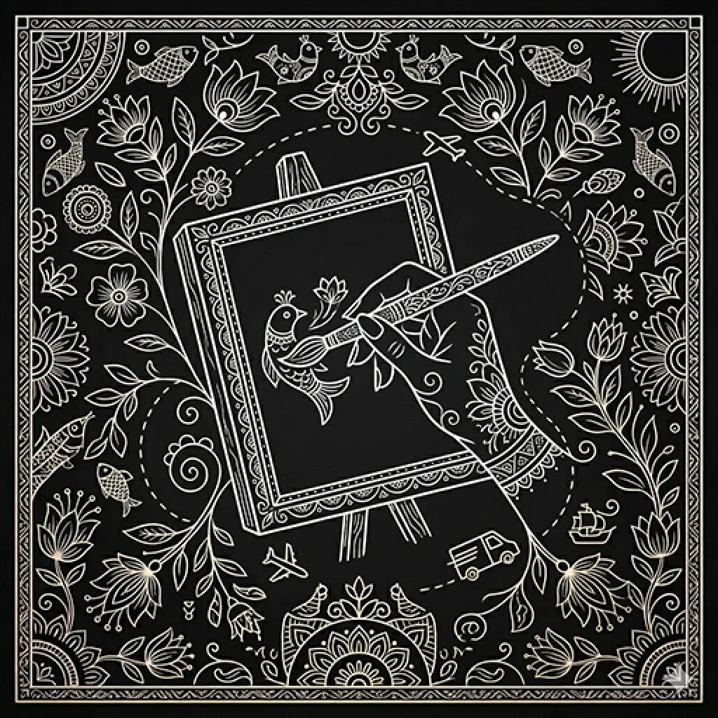 handcrafted indian art icon