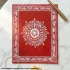 Minimal handmade Aipan mandala art painting in red and white on canvas cloth featuring traditional Indian folk design