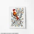 Quiet Perch original handmade Gond art painting featuring a solitary bird among flourishing branches.