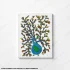 Grace Among Branches original handmade Gond art painting featuring elegant peacocks among flourishing tree branches.