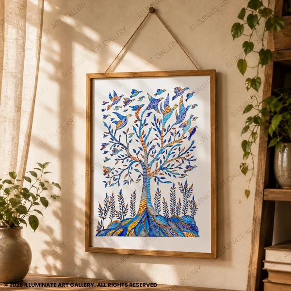 Life Beneath the Canopy displayed in a modern living room.