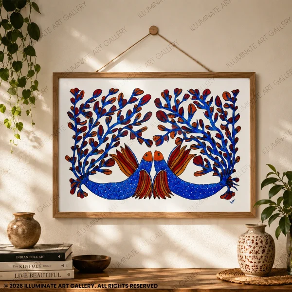 Rhythm in Reflection displayed in a modern living room.