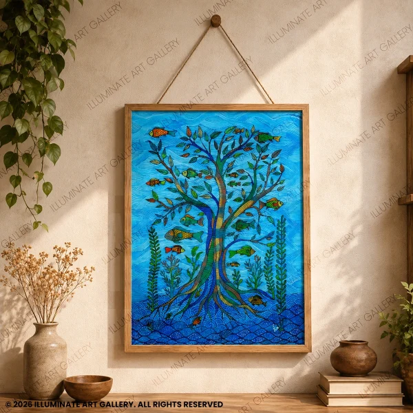 Echoes of the Deep displayed in a modern living room.