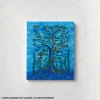 Echoes of the Deep original handmade Gond art painting featuring fish and flourishing tree forms.
